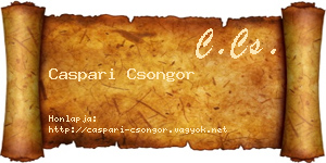 Caspari Csongor névjegykártya